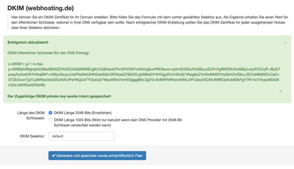 DKIM Record ready for use