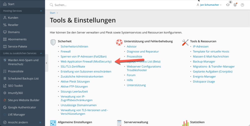 plesk modsecurity enleitung