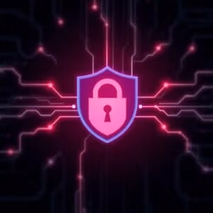 Representação abstrata de um firewall como um escudo protetor digital para uma rede