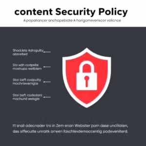 Abstract representation of a content security policy as a protective shield for websites
