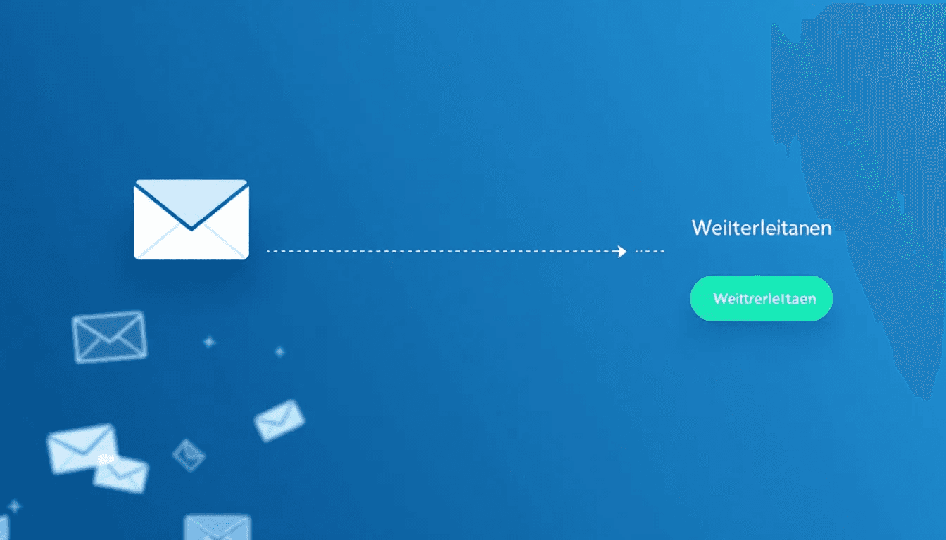 Eine grafische Darstellung der Einrichtung einer E-Mail-Weiterleitung im Hosteurope Webmailer.