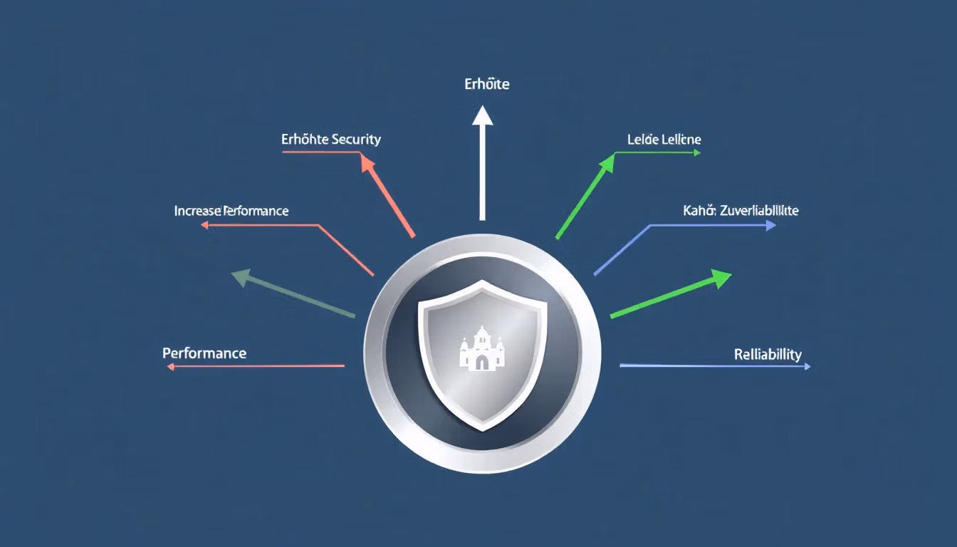 A diagram showing the advantages of premium hosting for companies.
