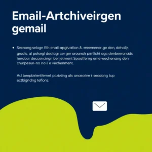 L'archiviazione professionale della posta elettronica è rappresentata da un software su un computer dell'ufficio.