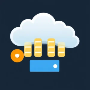 Server-Rack in einem modernen Rechenzentrum, Perfektion und Sicherheit darstellend.