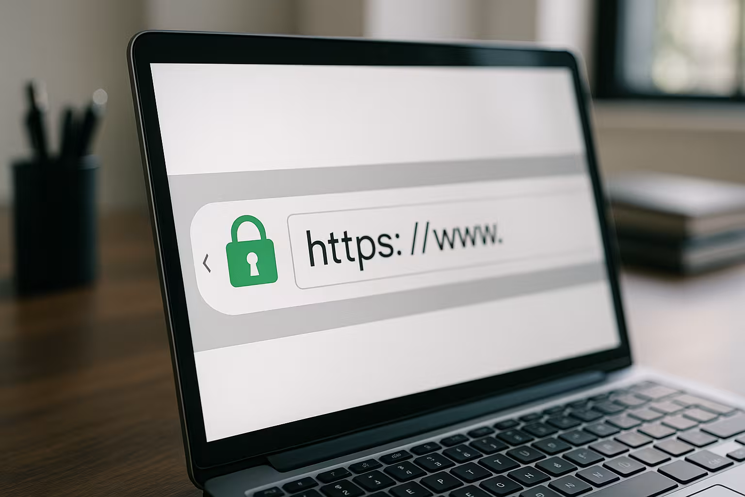 モダンブラウザでHTTPSセキュア接続を示す緑色の鍵マーク