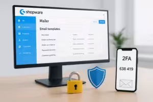 Inställning och säkerhet för e-post i Shopware på arbetsplatsen