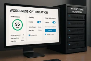 Painel de desempenho do WordPress com ferramentas de otimização para uma hospedagem na Web mais rápida
