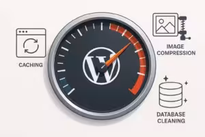 "WordPress" našumo optimizavimas su spidometru rodo didžiausią greitį