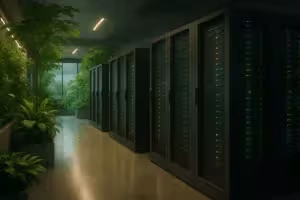 2025年、革新的なサーバーを備えた近代的で持続可能なデータセンター