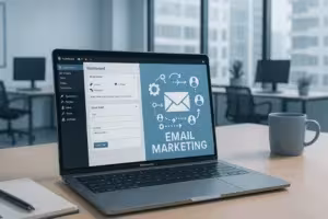 Fotorealisztikus bemutatás: WordPress backend e-mail marketing automatizációkkal