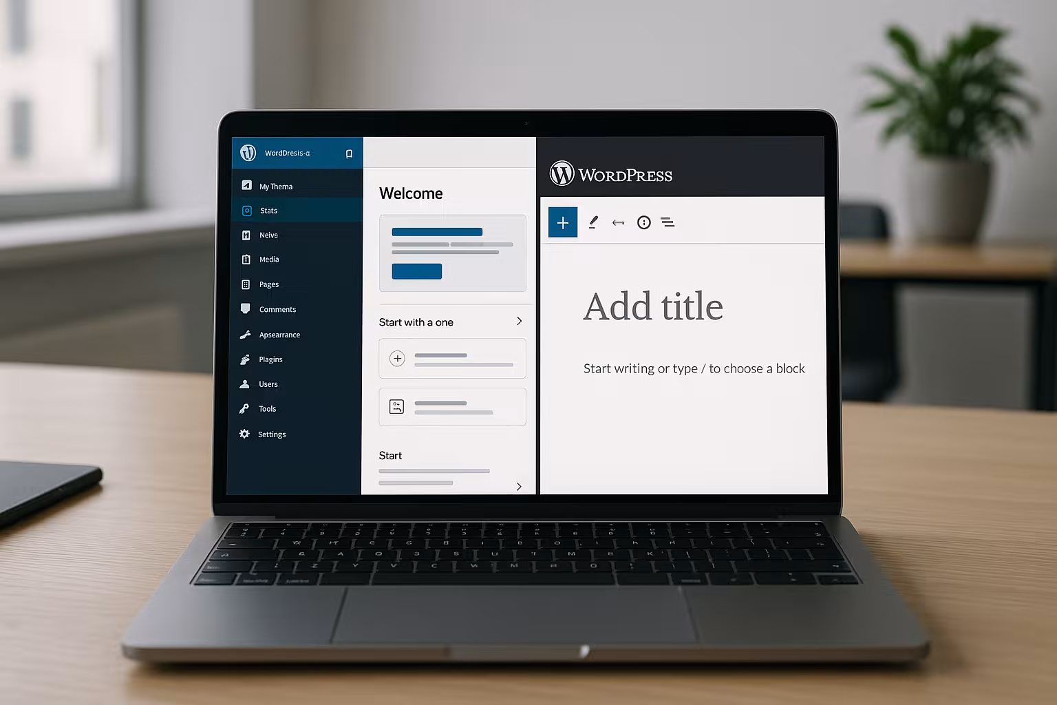 Vertailu WordPress.com ja WordPress.org kannettavien tietokoneiden näytöissä
