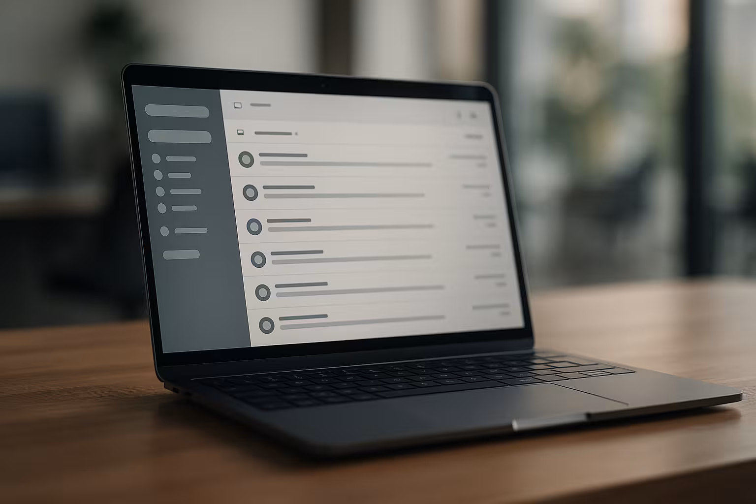 Laptop con casella di posta elettronica che mostra il logo del marchio accanto ai messaggi