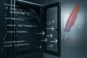 带有符号化 htaccess 重定向和代码的服务器机架，技术氛围