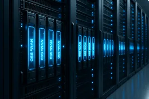 Modern servers with fast NVMe SSDs in a data center