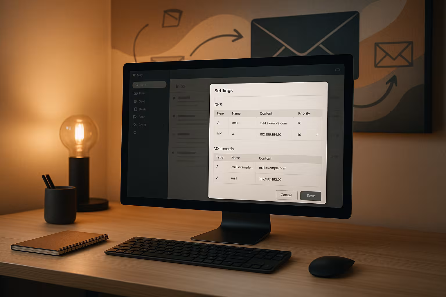 MX įrašų nustatymai el. paštui su savo domenu šiuolaikiniame biure