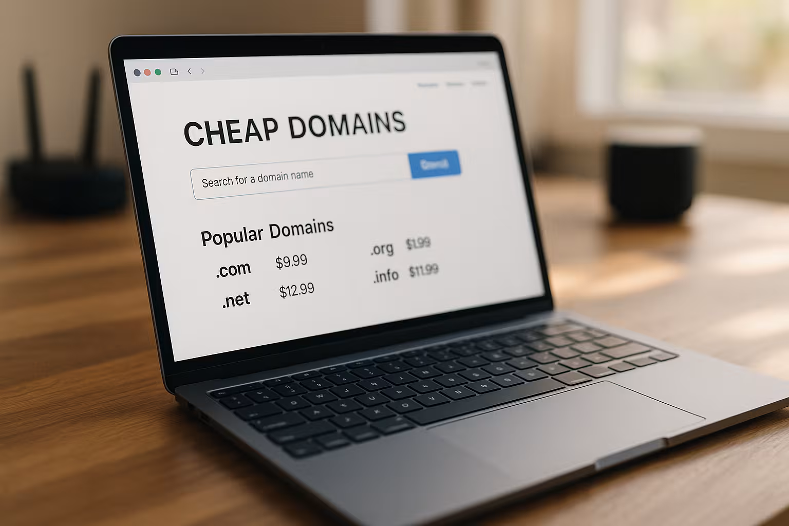 Nykyaikainen kannettava tietokone näkymä, jossa on suotuisa verkkosivusto verkkotunnukset ja päivänvalo