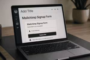 MailchimpとWordPressの統合 ラップトップでのGDPR対応