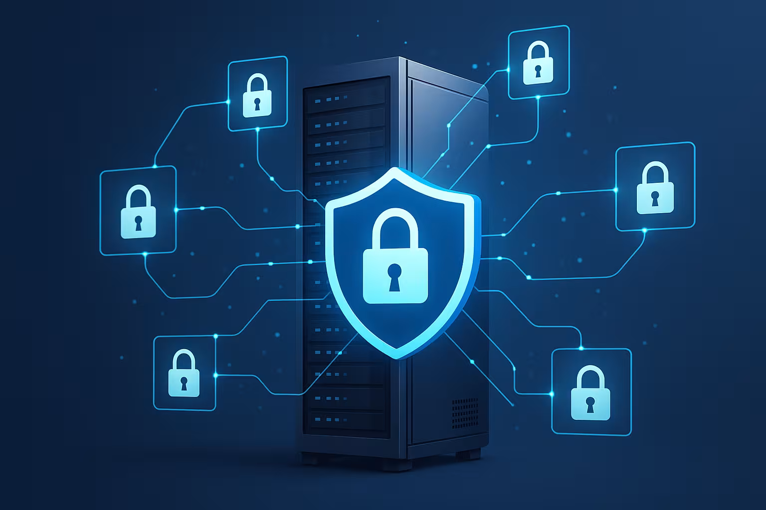 Entorno de servidor seguro con conexión SSL comodín digital