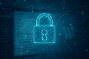 WordPress műszerfal biztonsági ikonnal - szimbólumkép a bejelentkezés védelmére és biztonsági intézkedésekre