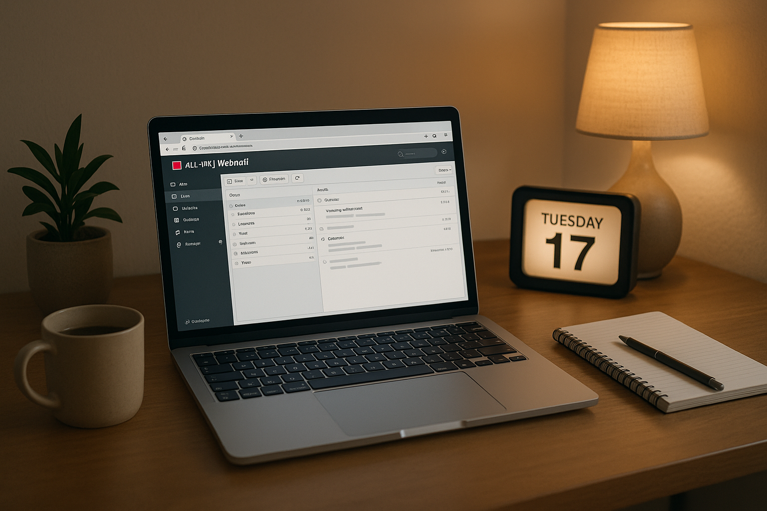 Interfața All-Inkl Webmail deschisă în clientul de e-mail desktop pe laptop