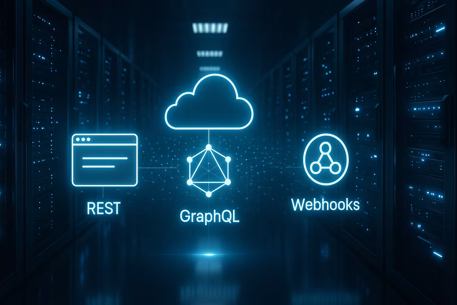 Moderno server di hosting API-first con visualizzazione REST, GraphQL e webhooks