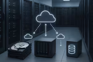 Duomenys paskirstomi į serverį, NAS ir debesį pagal 3-2-1 taisyklę