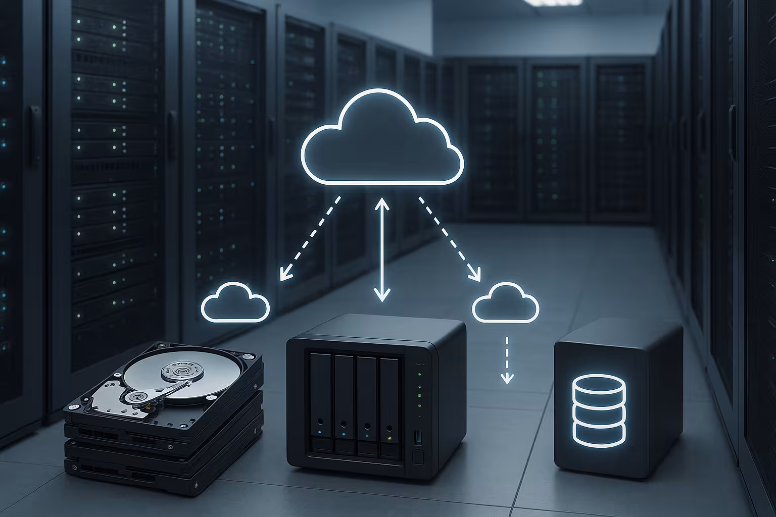 I dati vengono distribuiti su server, NAS e cloud secondo la regola 3-2-1.