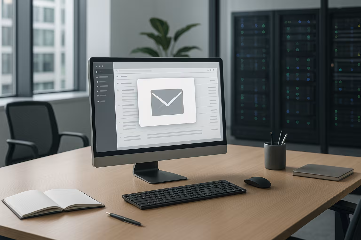 Mail Hosting 2025: local de trabalho moderno com servidores e comunicação digital