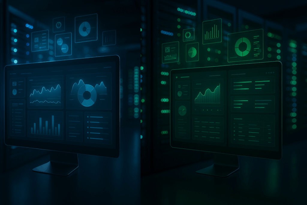 Сравнение на два съвременни панела за управление на сървъри в професионална среда на център за данни