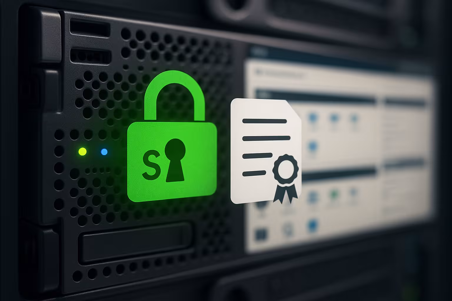 Servidor web seguro con bloqueo SSL y certificado digital