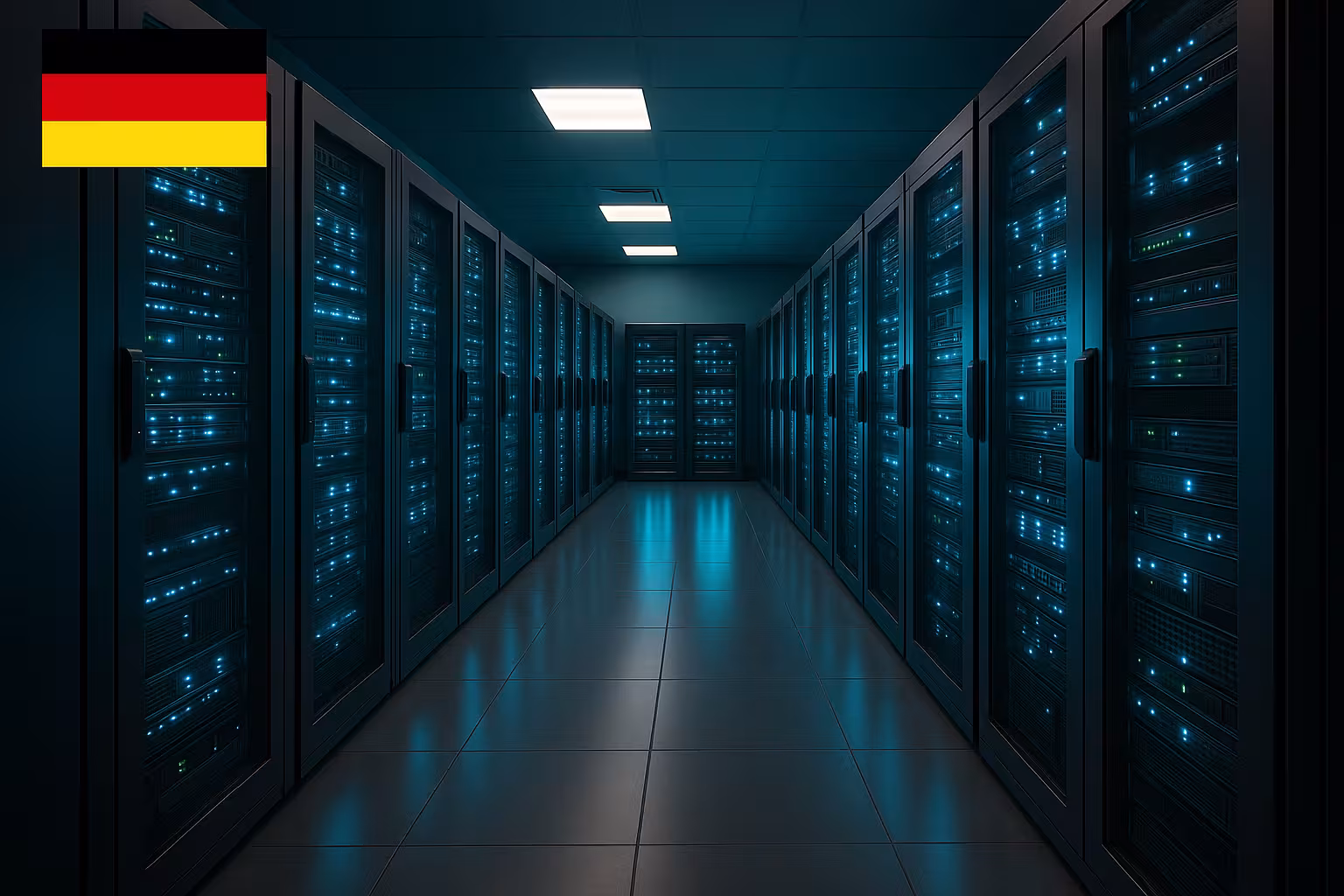 Servidores modernos en el centro de datos para alojamiento web 2025