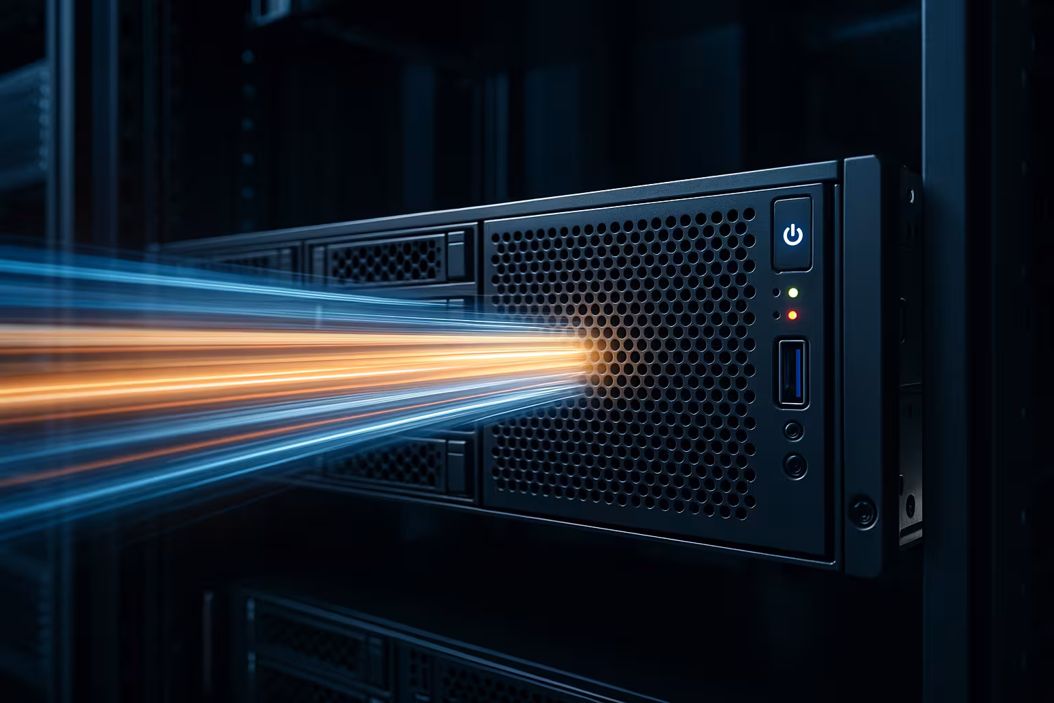 Centru de date modern cu server web puternic și fluxuri de date Lightning abstractizate