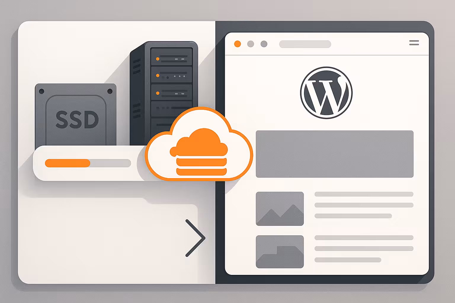 WordPressのキャッシュ比較：ブラウザがキャッシュによる読み込み時間の遅さと速さを直接比較表示