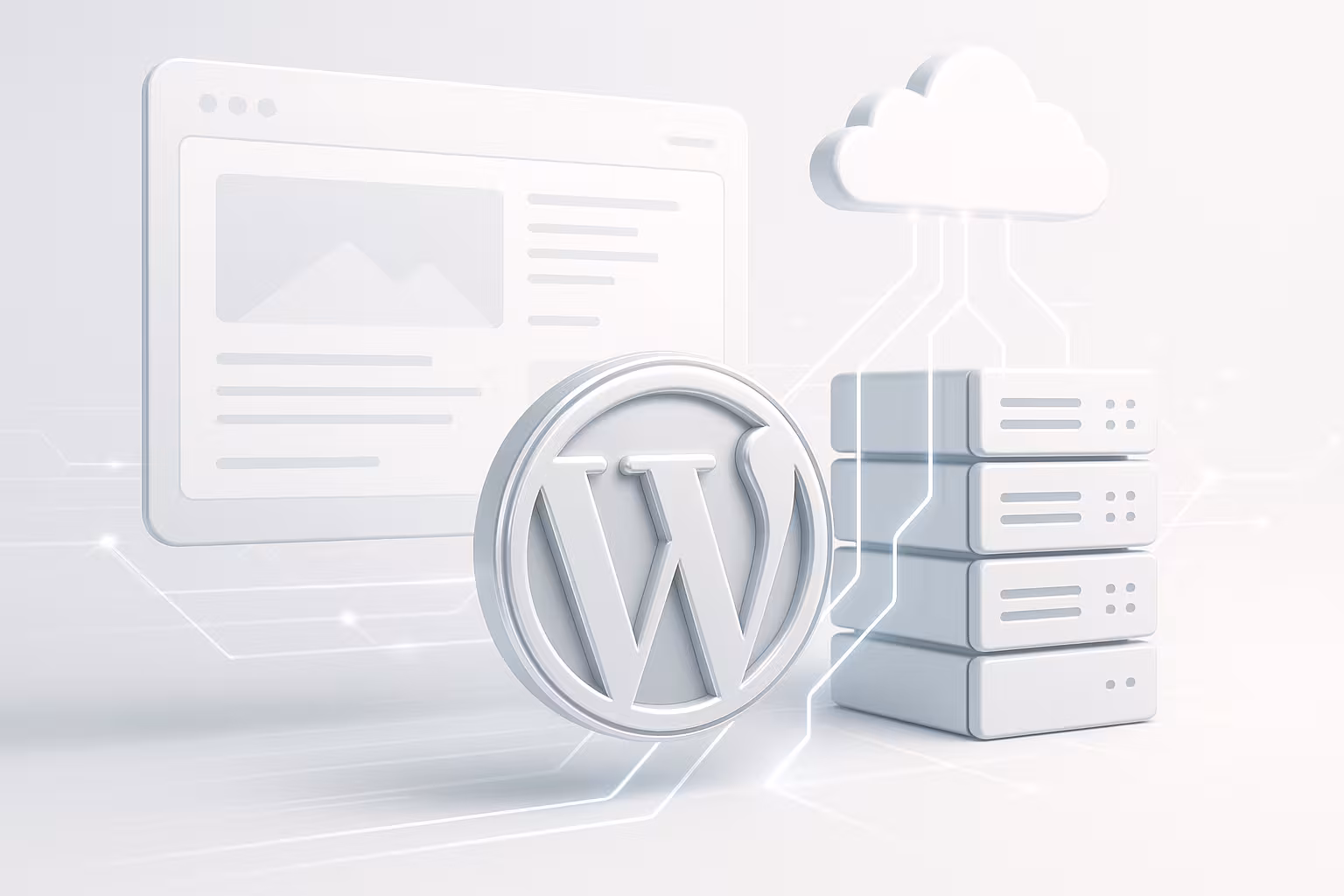 レンダリング：グローバルなCloudflareネットワークを使用したWordPressブログ。