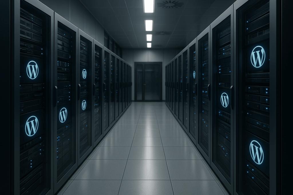 Sodoben nemški podatkovni center z referenco WordPress in visoko zmogljivo tehnologijo