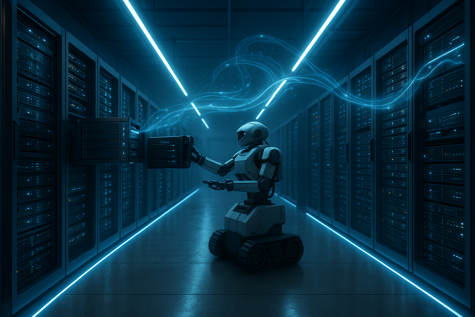 Photorealistic autonomous data center with AI automation