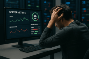 Tabloul de bord CPU Throttling afișează limitele de performanță și metricile serverului în timp real