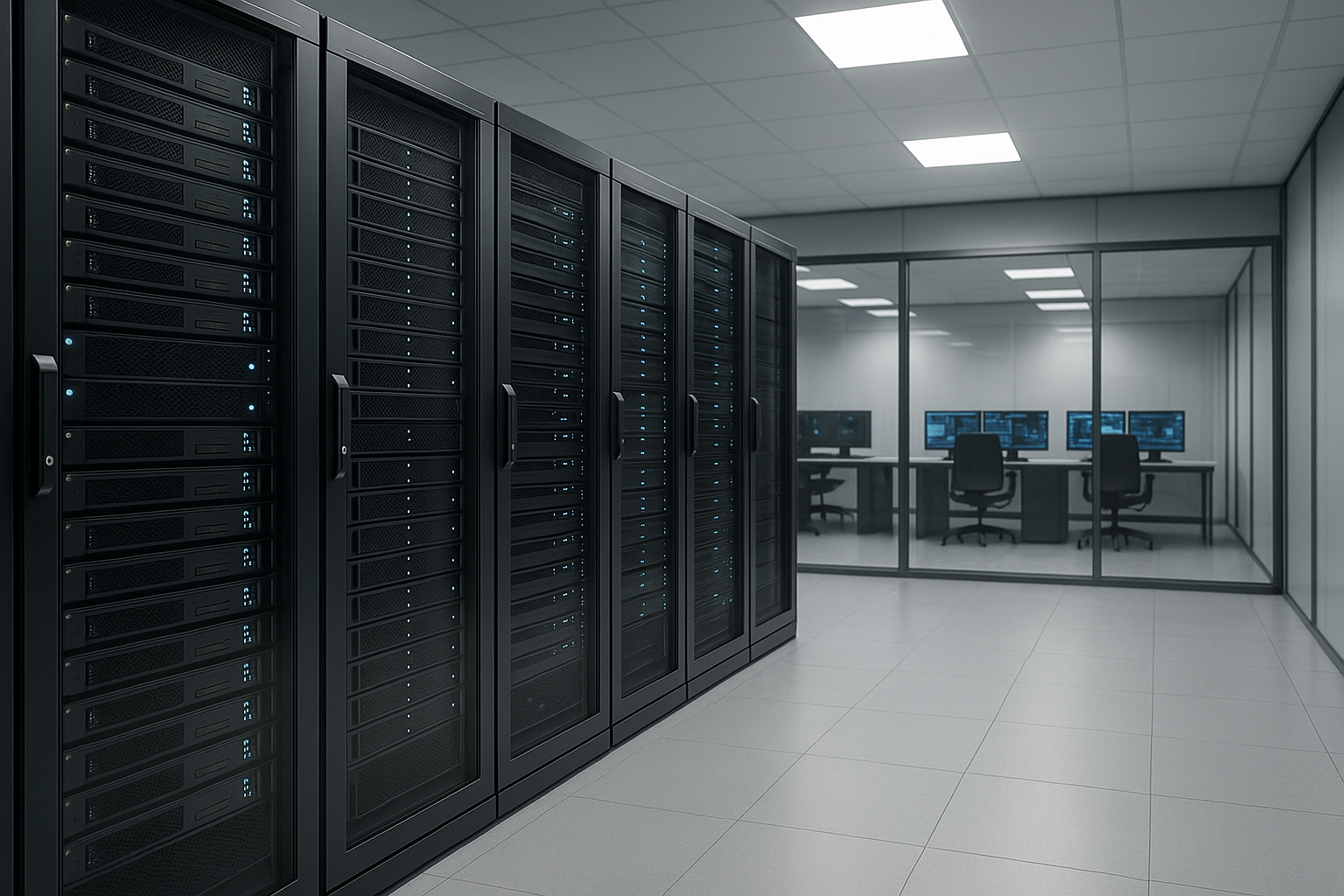 ベアメタルサーバーと仮想インスタンスを備えたフォトリアリスティックなデータセンター