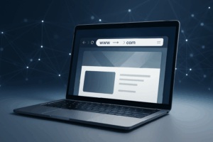Sülearvuti sümboolne domeeni muutus uue URL-i, sujuv tehniline üleminek
