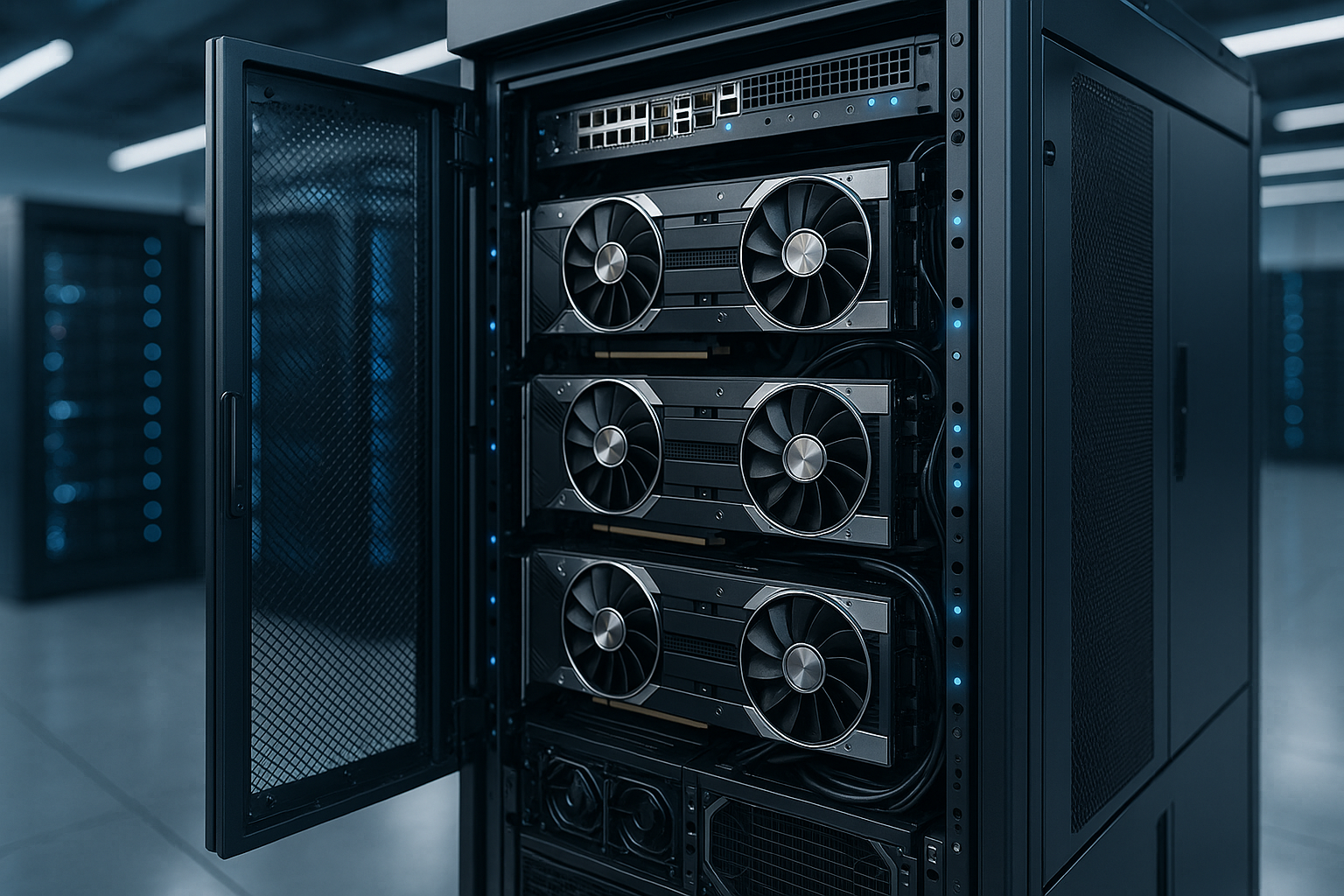 Moderna GPU-servrar i datacenter för AI- och ML-hosting