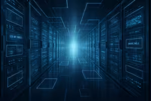 最新のサーバーとIPv6テクノロジーを備えた未来的なデータセンター