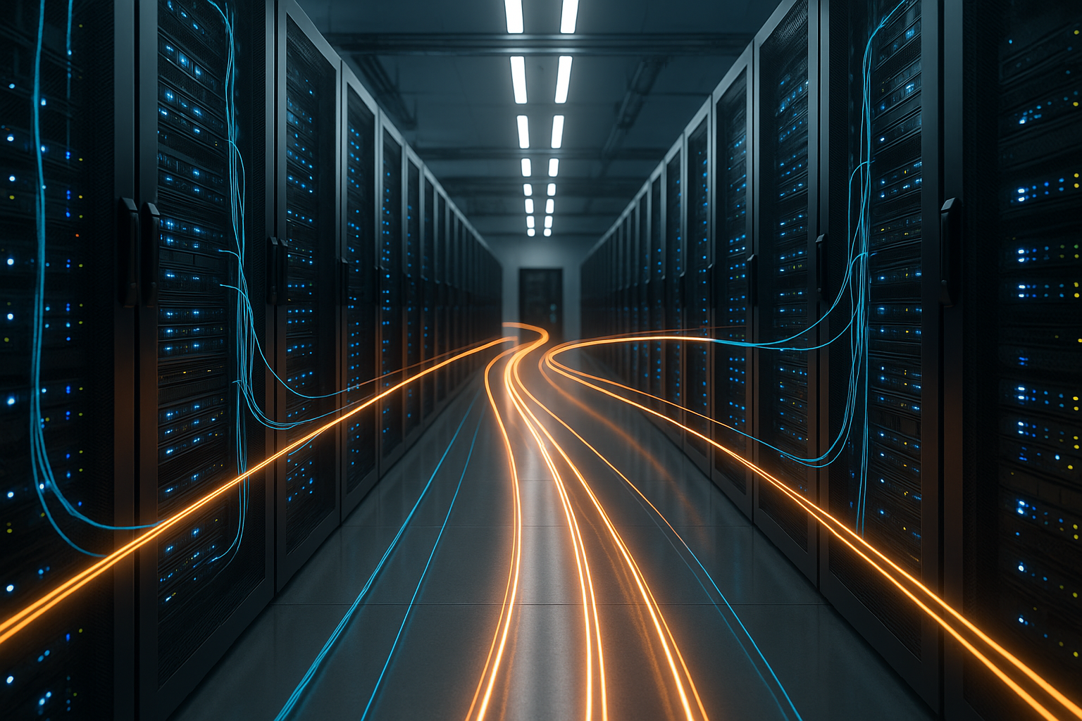 Centru de date ultramodern cu cablare din fibră optică pentru micro-latență ultra-rapidă