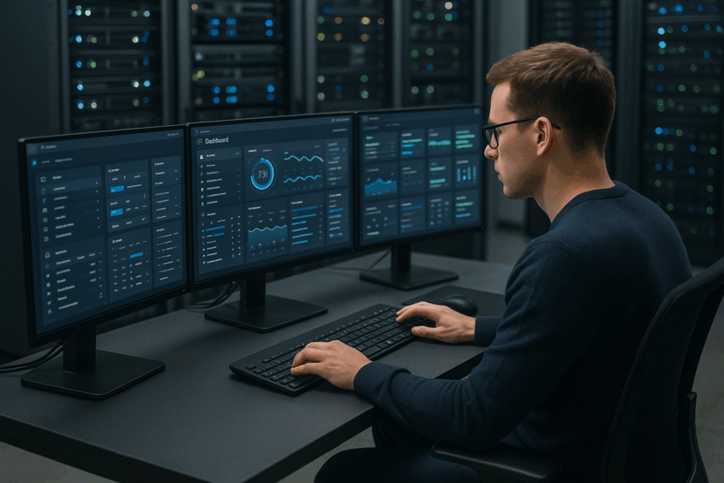 Virtualmin Systemverwaltung: Kontrollpanel im Webinterface mit Serverracks