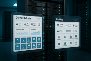 Kaasaegne serveririiul koos DirectAdmin ja KeyHelp paneelidega fookuses