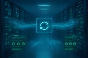 データ複製とサーバーによる、ウェブホスティング事業者間のダウンタイムゼロの移行