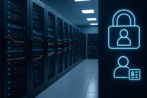 ゼロトラストホスティングのための安全なデータセンターのフォトリアリスティックな表現