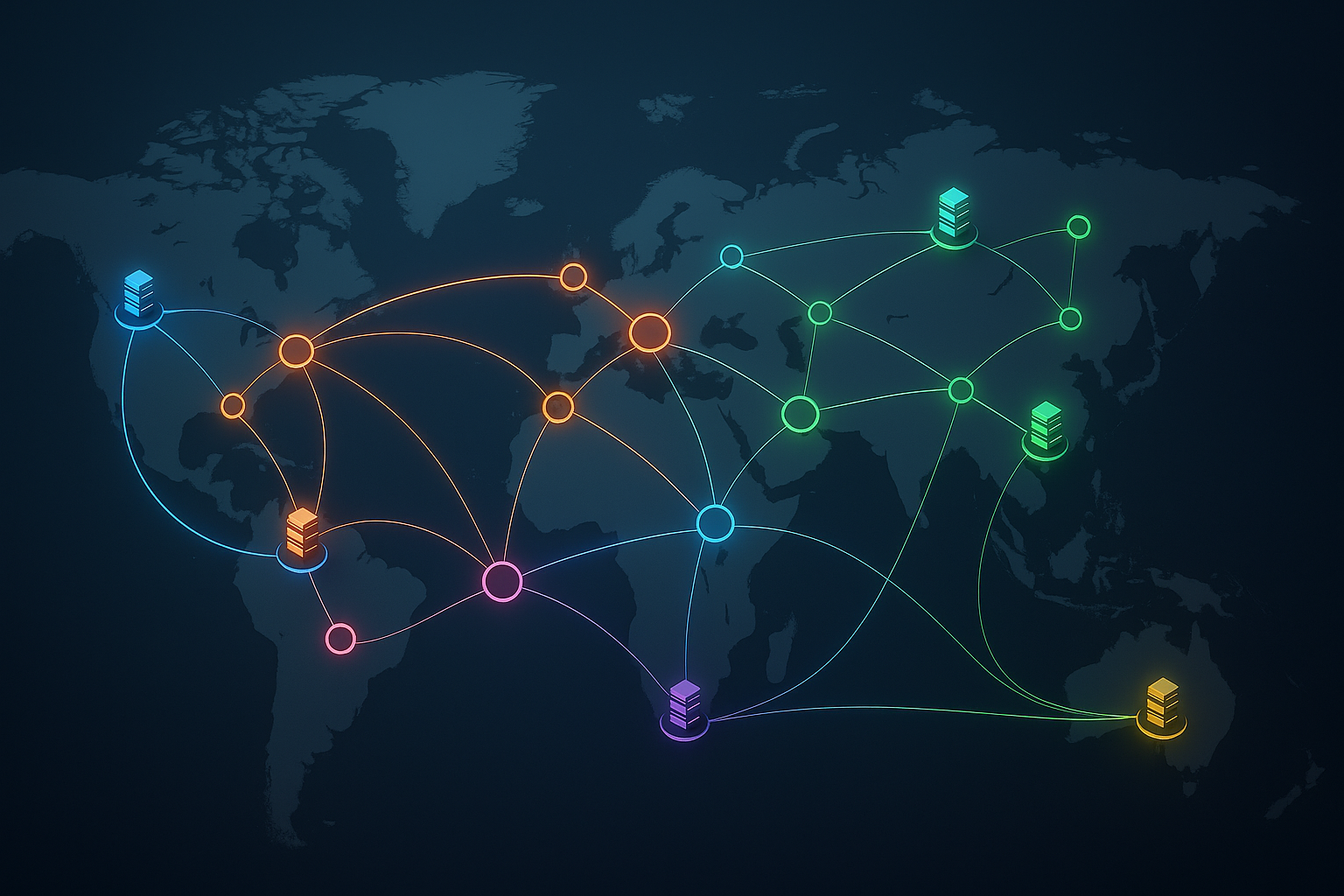 Infrastructură globală de rețea DNS Anycast cu noduri de server distribuite