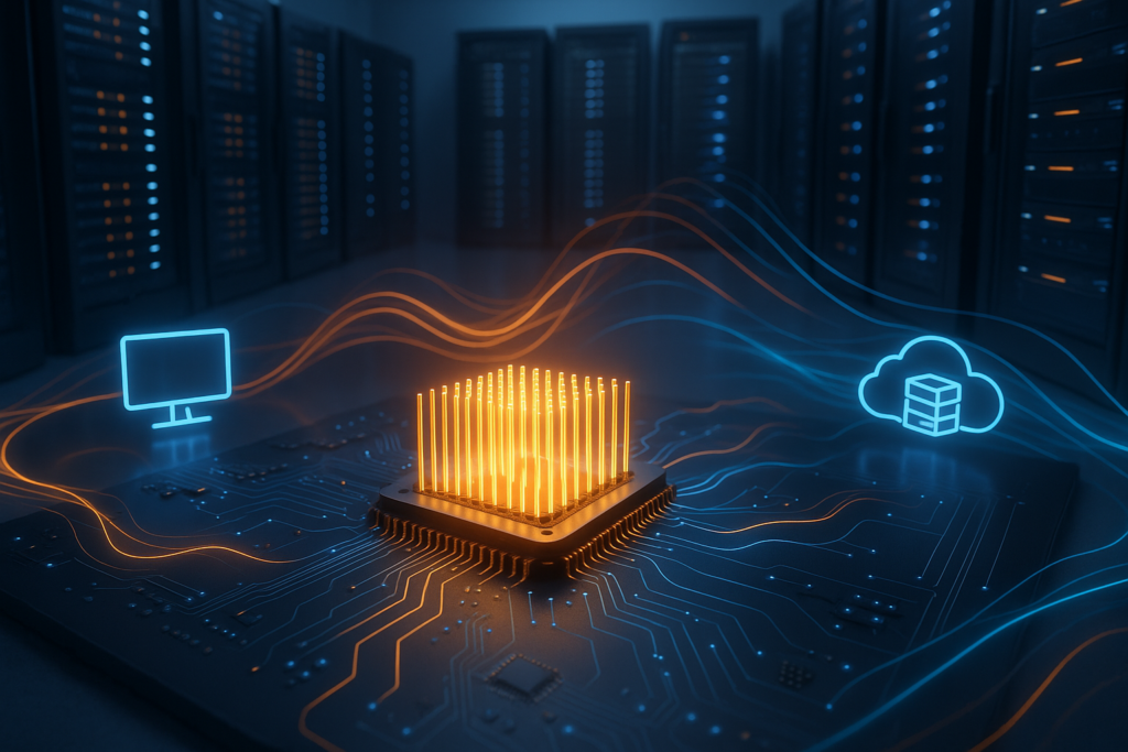 Technika CPU-Pinning w środowisku hostingowym wizualizowana