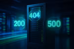 Servidor com códigos de estado HTTP para visualização do desempenho do alojamento