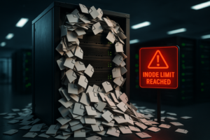 Server with exceeded inode limit and file overload